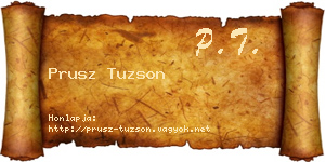 Prusz Tuzson névjegykártya